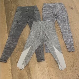 Lululemon Gray and White Kids Leggings